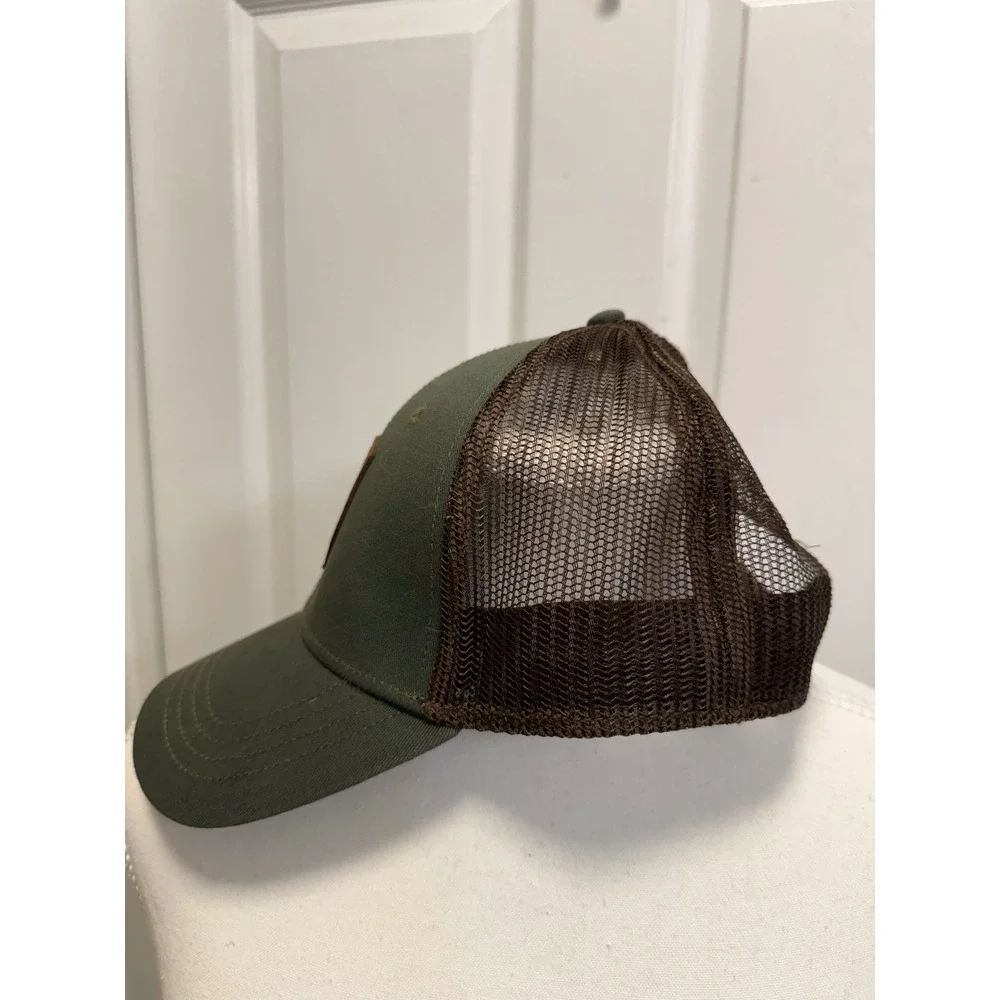 Kuhl Born In The Mountains Trucker Hat Olive Green Brown Mesh Snapback Cap
